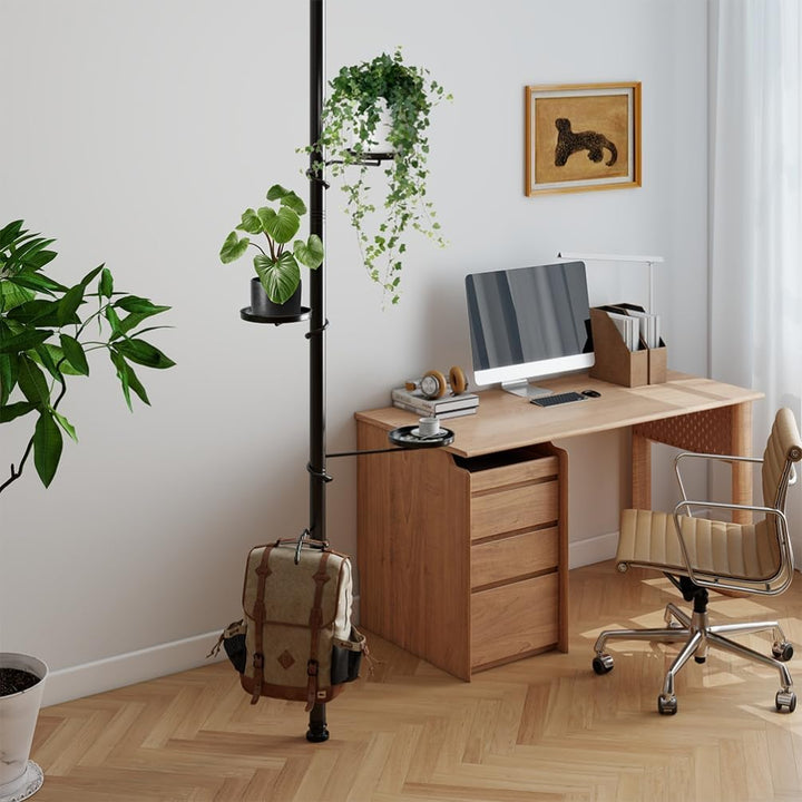 BAOYOUNI 4 Ebenen Teleskop Blumenregal, Pflanzenständer Indoor aus Kohlenstoffstahl, Höhenverstellba