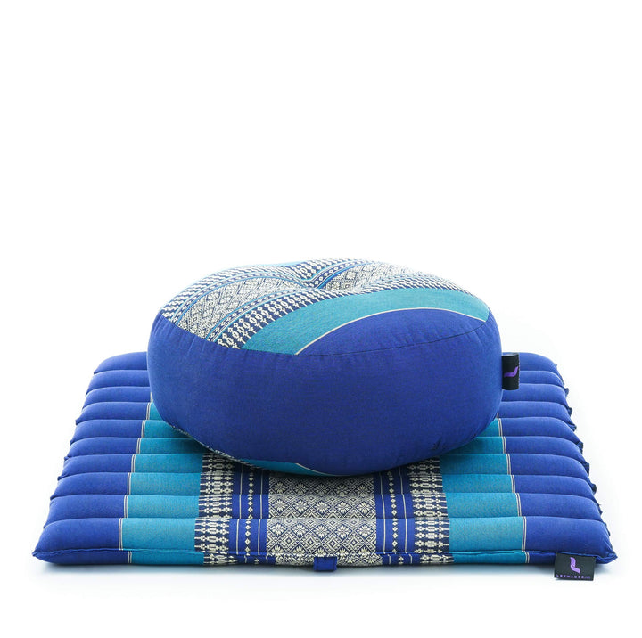 Leewadee Meditationsset Yogaset aus Meditationskissen Zafu und Kleiner rollbarer Sitzmatte Zabuton Ö