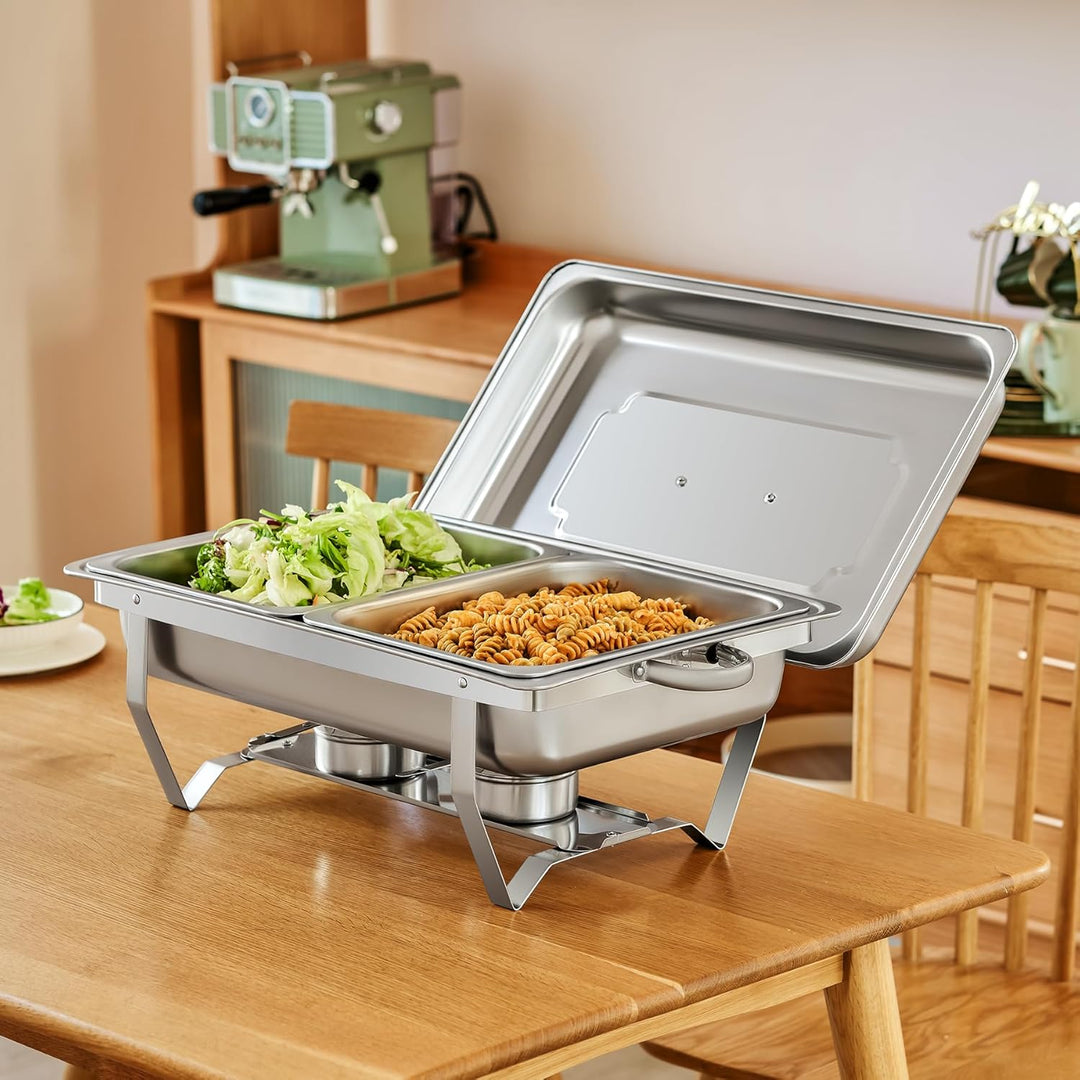 Wilprep Chafing Dish Edelstahl Buffet-Set Warmhaltebehälter Speisenwärmer Wärmebehälter Rechaud für