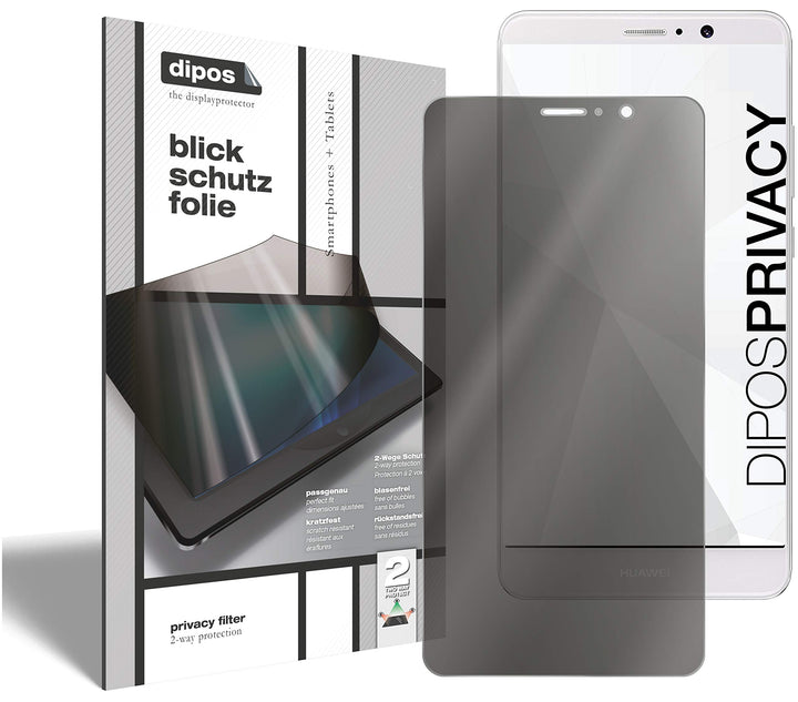 dipos I 2-Wege Blickschutzfolie kompatibel mit Huawei Mate 9 (Im Hochformat) 2 Stück I Sichtschutz-F