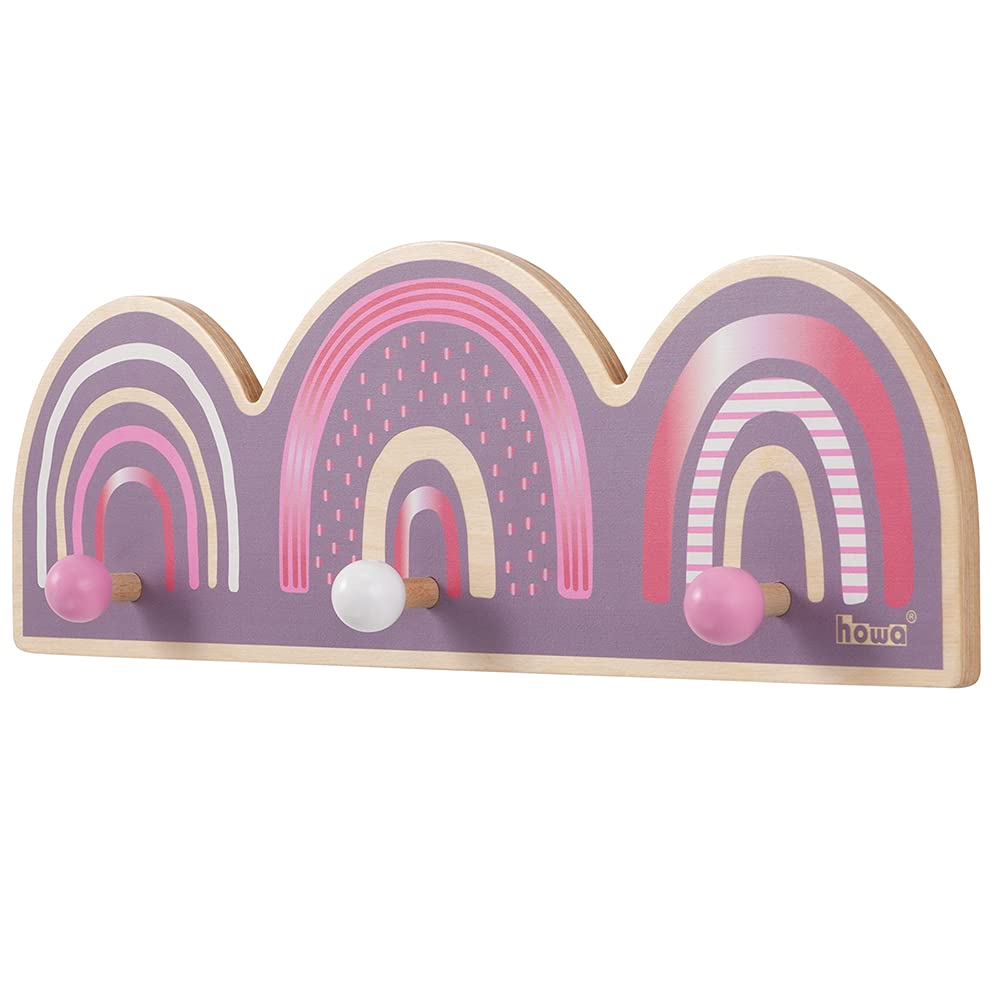 howa Wandgarderobe Garderobe rainbow für Kinder aus Holz 8802