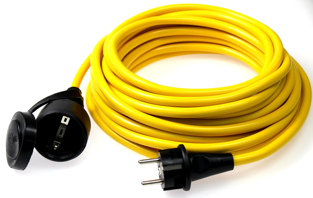 as - Schwabe Verlängerungsleitung 25m, Schutzkontaktstecker u. Schutzkontaktkupplung mit Spritzschut