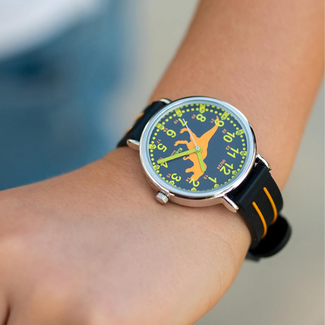 Kiddus Lern Armbanduhr für Kinder, Jungen und Mädchen. Analoge Armbanduhr mit Zeitlernübungen, japan