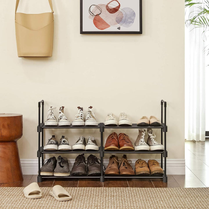 SONGMICS Schuhregal mit 6 Ebenen, offener Schuhschrank hoch, Schuhständer schmal, Schuhaufbewahrung,