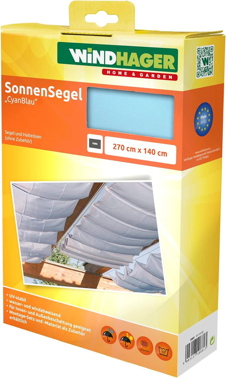 Windhager Sonnensegel für Seilspanntechnik, Wintergarten und Terrassen Beschattung, Seilspannmarkise