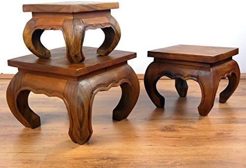 livasia Asiatischer Opiumtisch, Beistelltisch aus Massivholz der Marke Asia Wohnstudio, asiatischer