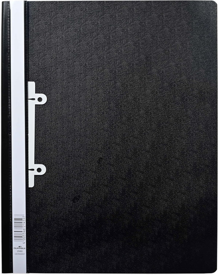 Durable Sichthefter mit Abheftschieber, überbreit, schwarz, 25er Packung, 258001, schwarz