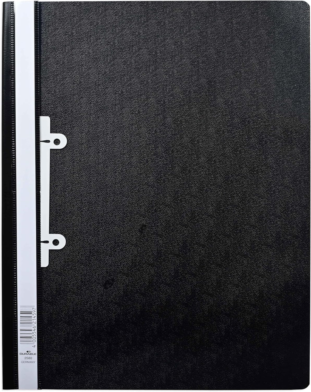 Durable Sichthefter mit Abheftschieber, überbreit, schwarz, 25er Packung, 258001, schwarz