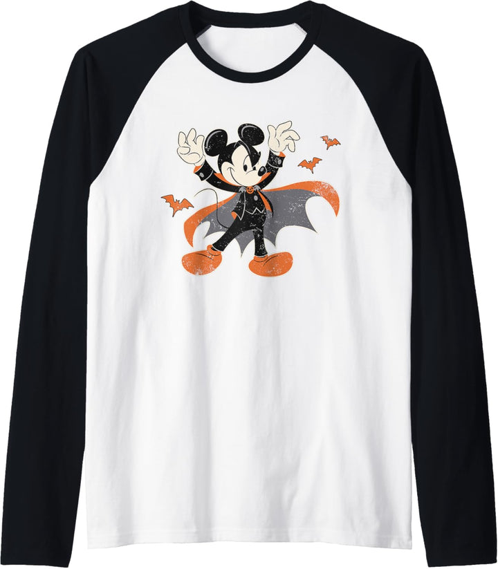 Disney Mickey Mouse Spooky Dracula Costume Halloween Raglan