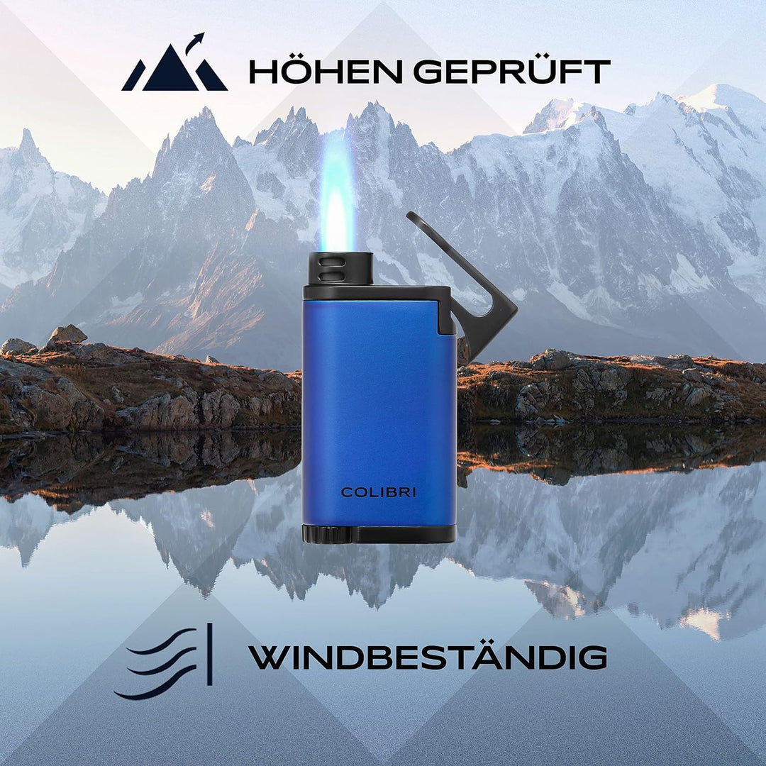 Colibri Belmont Sturmfeuerzeug - Windbeständig - Grosse Einstellrad - Jet Feuerzeug Mit Einzel Jetfl