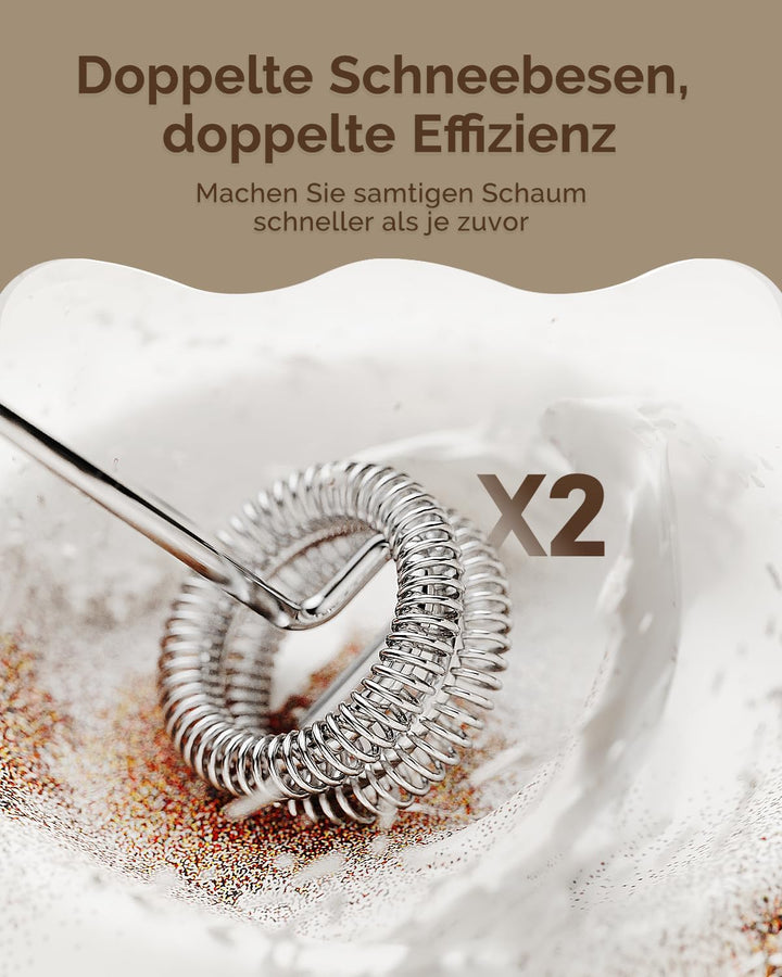 Maestri House Wiederaufladbarer Milchaufschäumer, Elektrischer Hand-Schaumbereiter, Abnehmbarer Edel