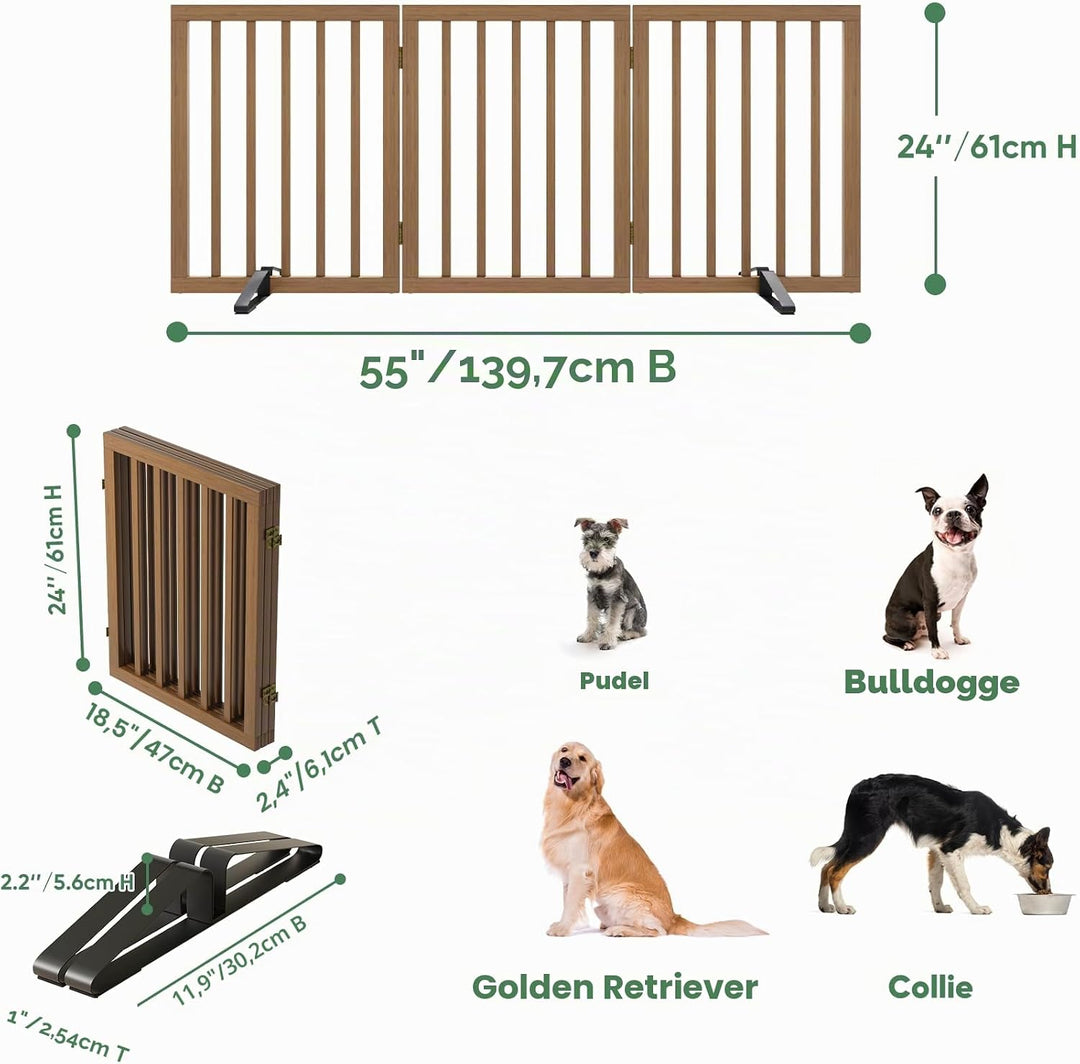 Hohe Hundegitter für Türen, faltbares Hundegitter für den Innenbereich, freistehende Haustiergitter