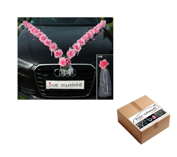 Rosen Girlande Braut Paar Rose Deko Dekoration Autoschmuck Hochzeit Car Auto Wedding ®Auto-schmuck D