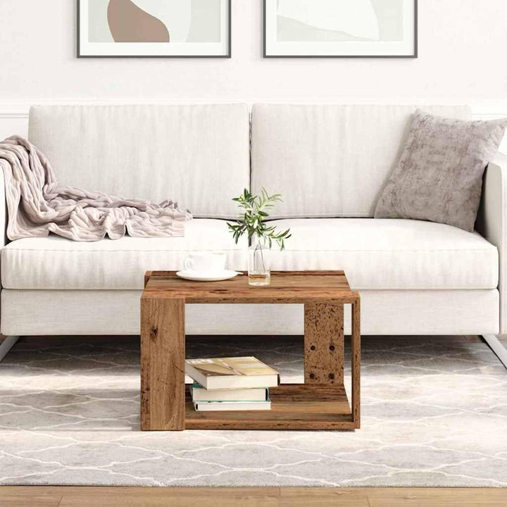 vidaXL Couchtisch Altholz 51,5 x 51,5 x 30 cm Holzwerkstoff, Stilvoller Couchtisch für das Wohnzimme