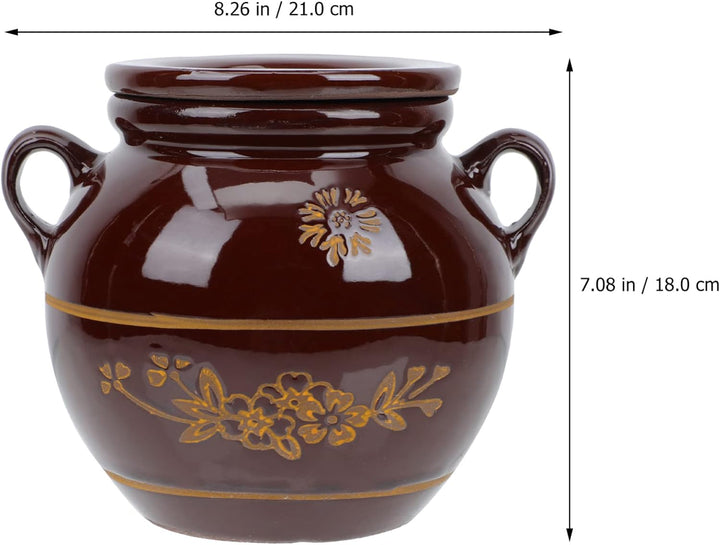 Angoily 3732298264 Горшочки Глиняные G?rtopf Keramik Sauerkrauttopf Gurkentopf mit Deckel Einlegetop