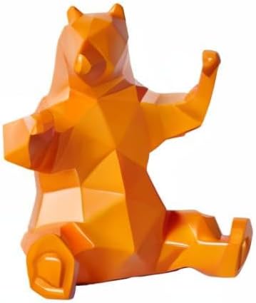 NENBOLEC Modern Skulptur Dekor Bär Statue Wohnzimmer Kunst Arts Polyresin Gelb Geschenk 23cm, Gelb