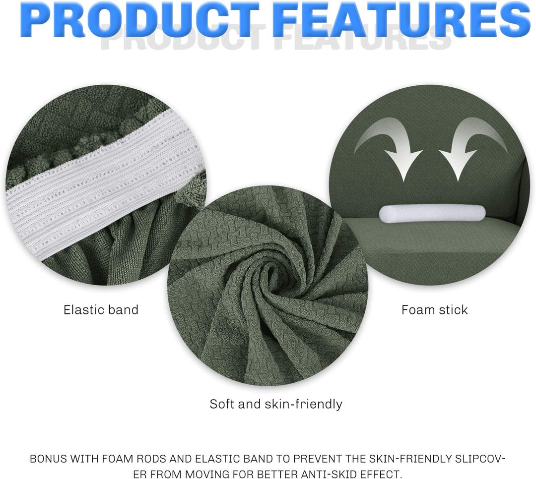 MAXIJIN Creative Jacquard Couchbezüge für 2-Sitzer, Super Stretch rutschfeste Liebessitz Sofabezug f