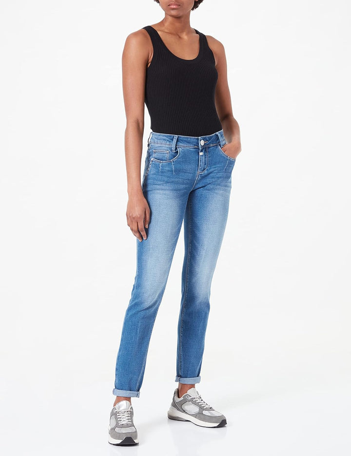 Timezone Damen Slim Dashnitz Freizeithose 28W / 32L Smurf Blue Wash, 28W / 32L Smurf Blue Wash