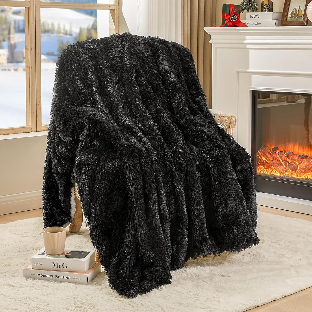 EMME Faux Kuscheldecke Flauschig, Felldecke, Pelz Wolldecke, Wohndecke, Super Weich, Plüschig, Dicke