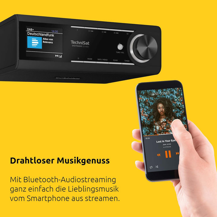 TechniSat DIGITRADIO 23 ASA – Küchen Unterbauradio mit ASA DAB+ &amp; Farbdisplay Schwarz, DAB+ &amp; Farbdi