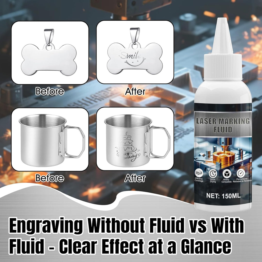 Lasermarkierungsflüssigkeit, Laser Marking Fluid, Laser Markierungsspray für Metallmarkierung, Schne