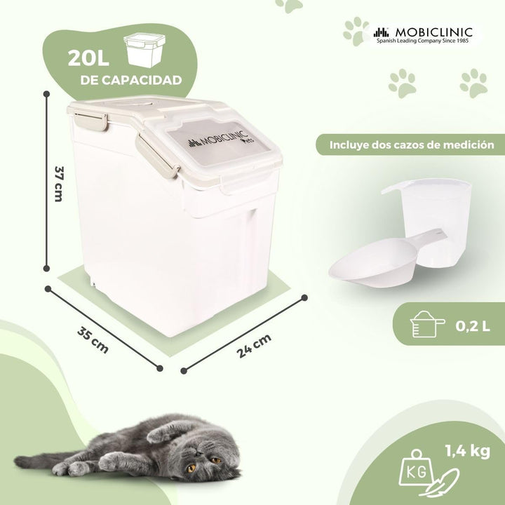 Mobiclinic® Pets, Futterbehälter, für Haustiere, FeedPet, Fassungsvermögen 8kg, hermetischer Verschl