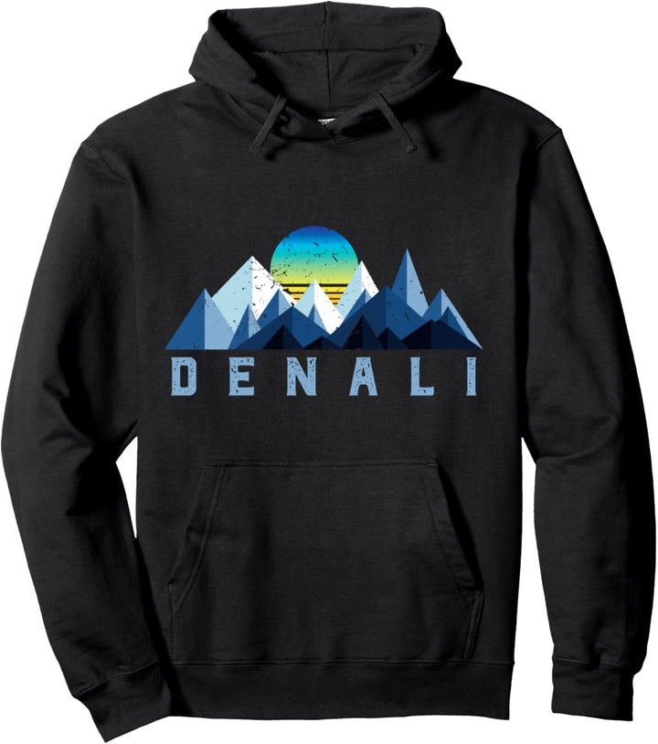 Vintage Denali Retro Nationalpark Geometrisch Pullover Hoodie