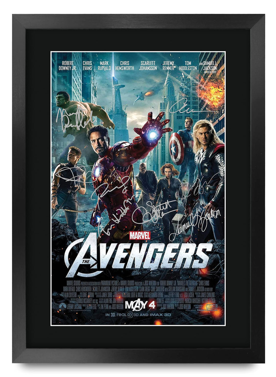 HWC Trading Avengers The Cast Geschenke Printed Poster Autogramm Bild für Film-Memorabilia Fans Sign
