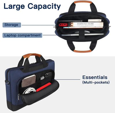 DOMISO 17-17.3 Zoll Laptop Schutzhülle Geschäfts Aktentasche Laptop Umhängetasche Kompatibel mit 17"