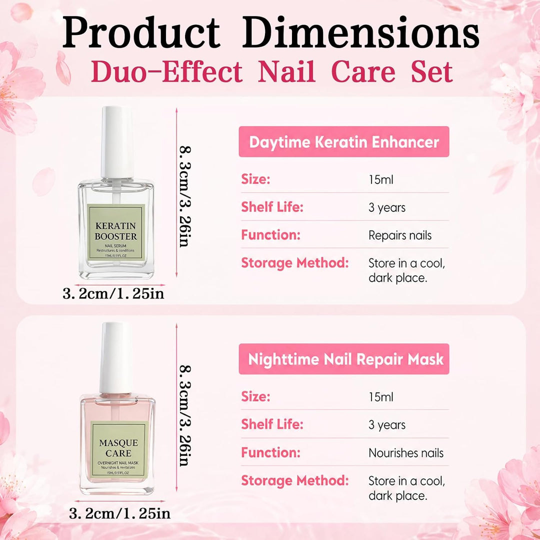 Duo Day &amp; Night Nagelpflegeöl Set,Nagelhärter Extra Stark,Nährendes Nagelöl | Nail Care Kit:1 Nagelh