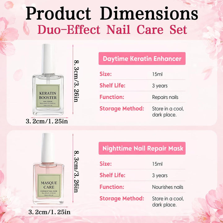 Duo Day &amp; Night Nagelpflegeöl Set,Nagelhärter Extra Stark,Nährendes Nagelöl | Nail Care Kit:1 Nagelh