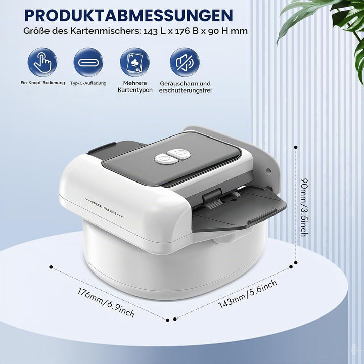 Kartenmischmaschine Elektrische,Automatischer Kartenmischer,Kartenmischgerät,Mischmaschine für 1–2 D