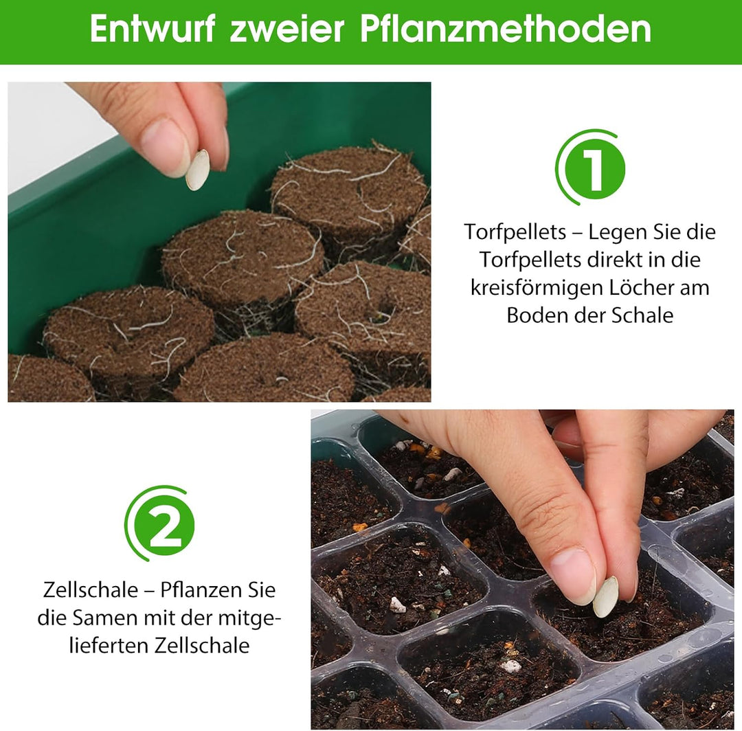 Zimmergewächshaus Anzuchtkasten (2, Grün) Grün-2pcs, Grün-2pcs