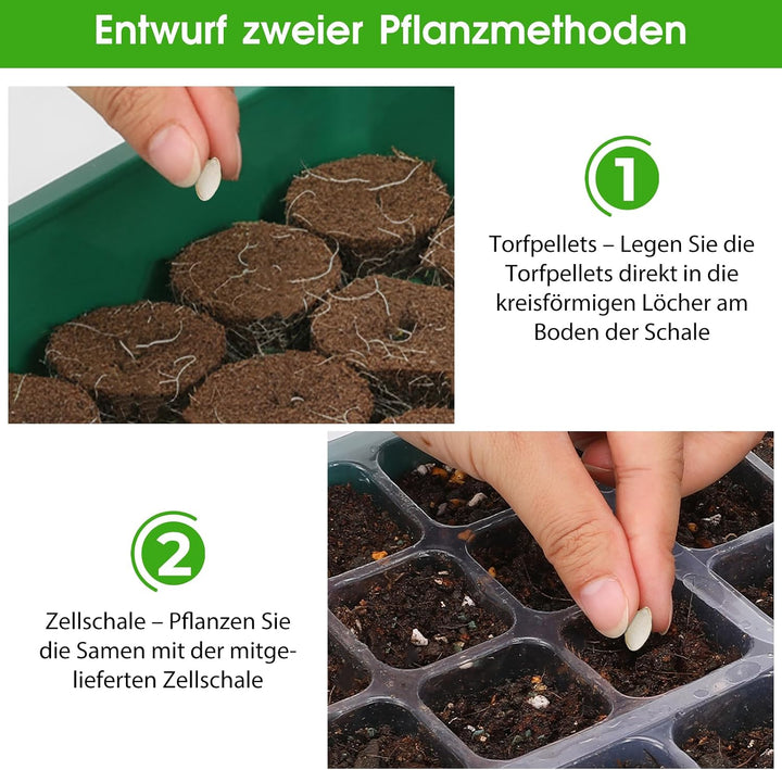 Zimmergewächshaus Anzuchtkasten (2, Grün) Grün-2pcs, Grün-2pcs