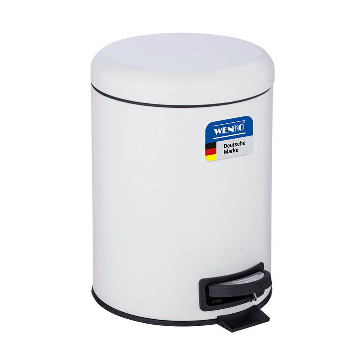 WENKO Treteimer Mod. Leman, 5 Liter, mit herausnehmbarem Einsatz, aus lackiertem Stahl, 21 x 24 x 28