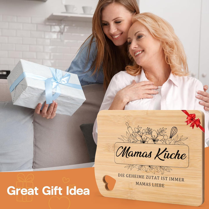 Funnli Muttertagsgeschenke für Mama, Bambus Schneidebrett Geschenke für Mama Mutter zum Muttertag Ge