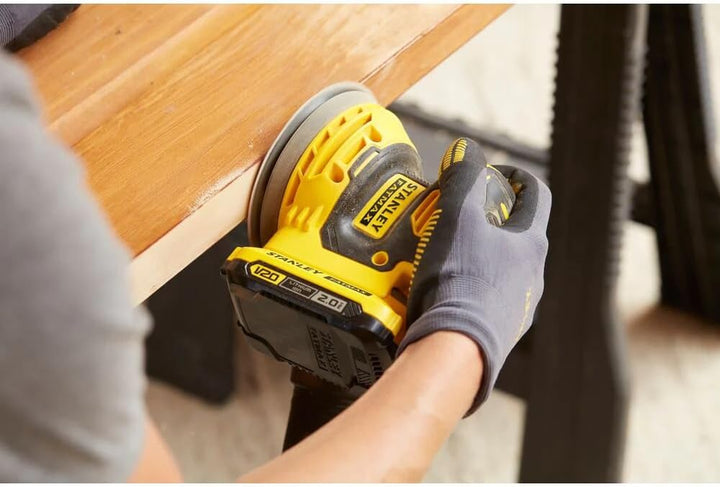 Stanley FatMax 18V Akku-Exzenterschleifer SFMCW220D1S (2.0 Ah, mit Staubsaugeranschluss, Staubfangsa