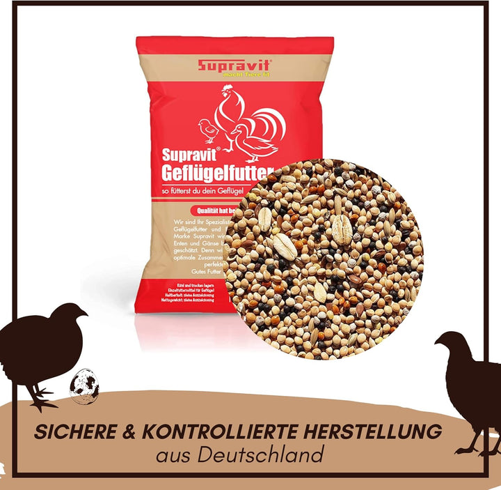 SUPRAVIT Wachtelfutter 25kg | Vollwertige Körnermischung für Wachteln, Legewachteln und Hühner als A