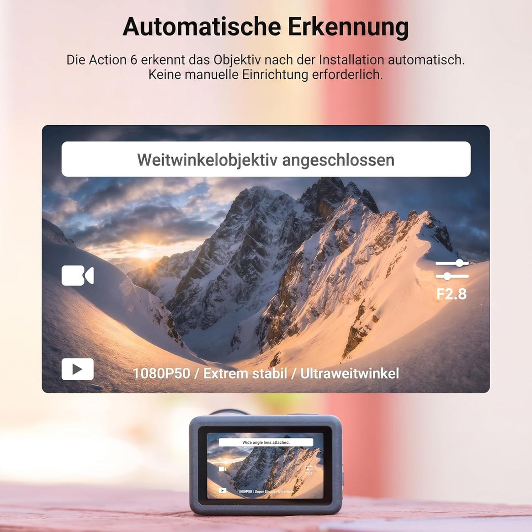 NEEWER Weitwinkelobjektiv kompatibel mit DJI Osmo Action 6 nur, 180° FOV, mehrfach beschichtetes HD