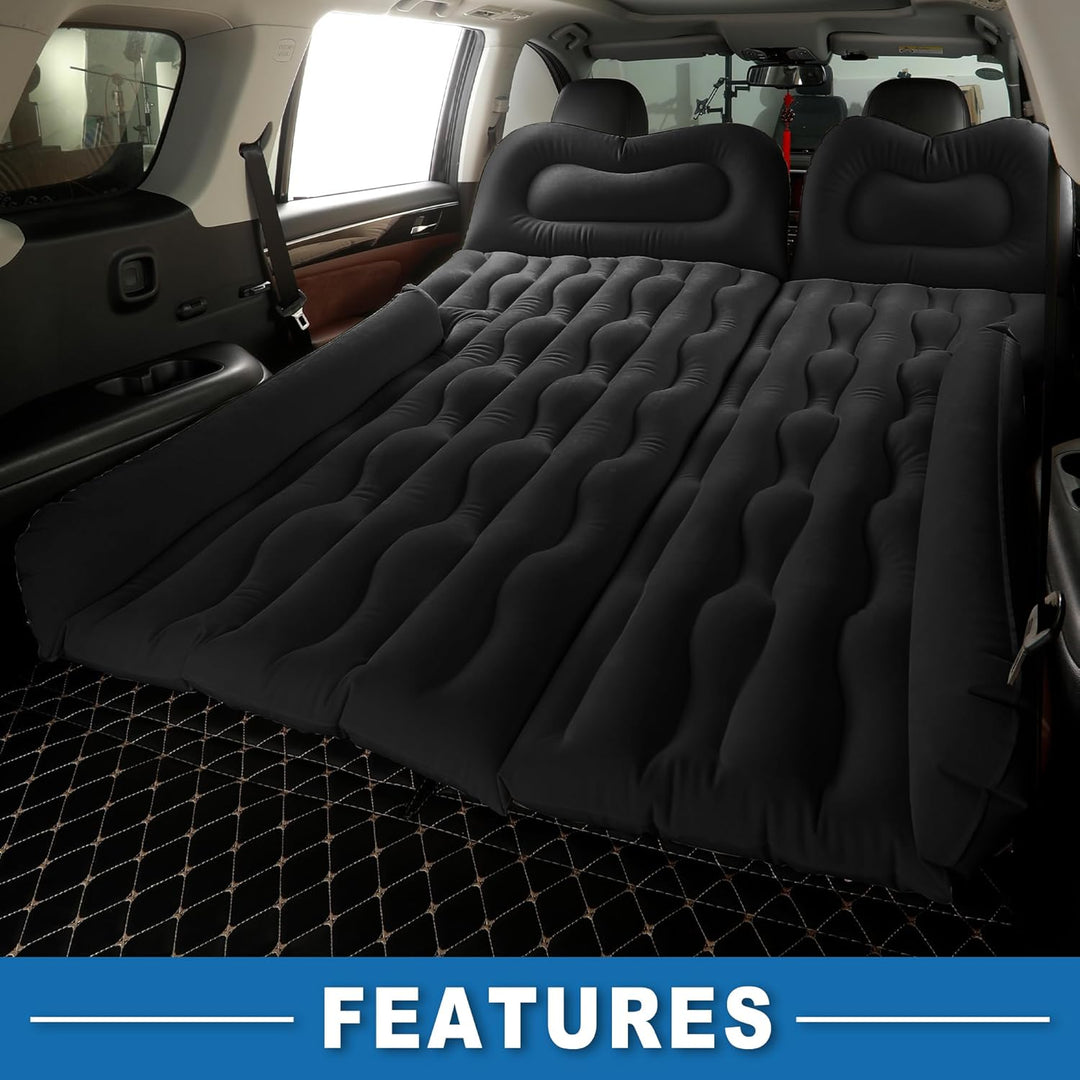 A ABSOPRO Auto Luftmatratze Campingbett mit Luftpumpe für Autoreisen Schwarz