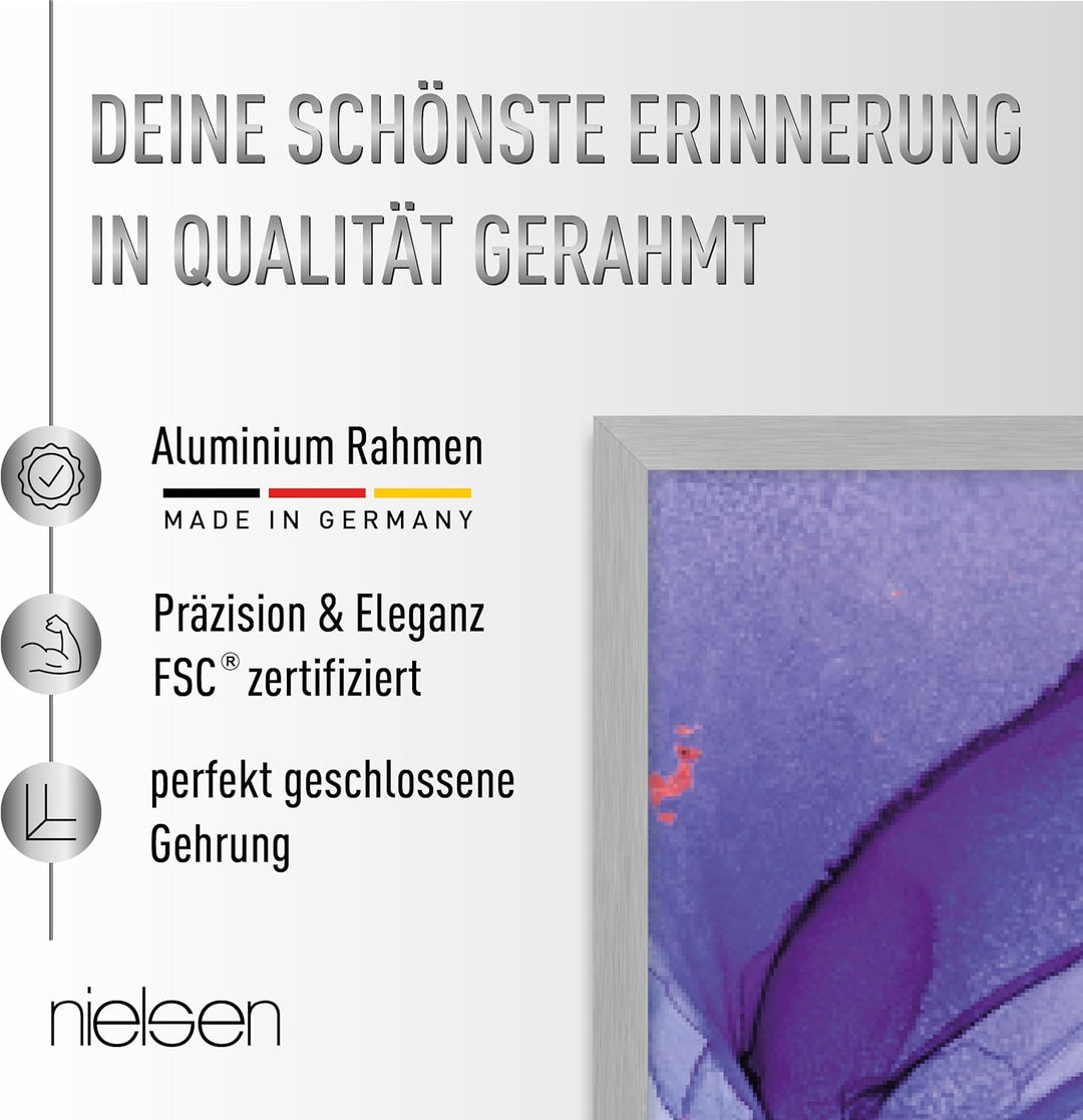 nielsen Aluminium Bilderrahmen C2, 50x60 cm, Eloxal Schwarz Glanz 50 x 60 cm Eloxal Schwarz Glanz, 5