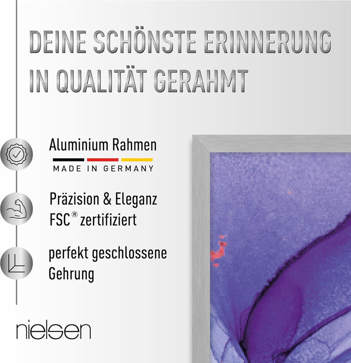 nielsen Aluminium Bilderrahmen C2, 50x60 cm, Eloxal Schwarz Glanz 50 x 60 cm Eloxal Schwarz Glanz, 5