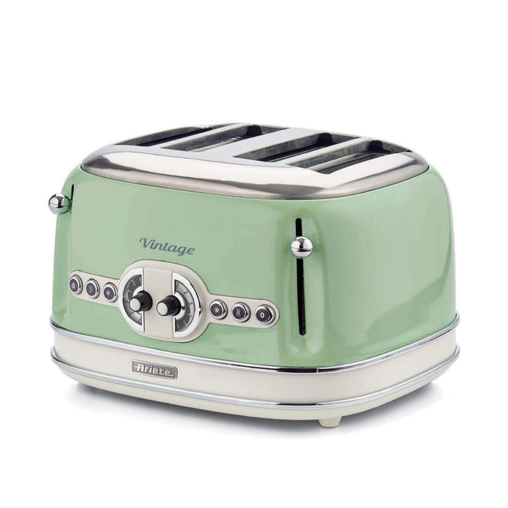 Ariete,156 Toaster im Vintage-Design für 4 Scheiben, 1600 W, 6 Toaststufen, aus lackiertem Edelstahl