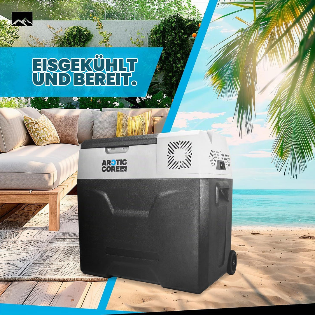 Belko® ArcticCore Kompressor Kühlbox – elektrische Kühl- &amp; Gefrierbox DC 12/24V &amp; AC 100–240V – grau