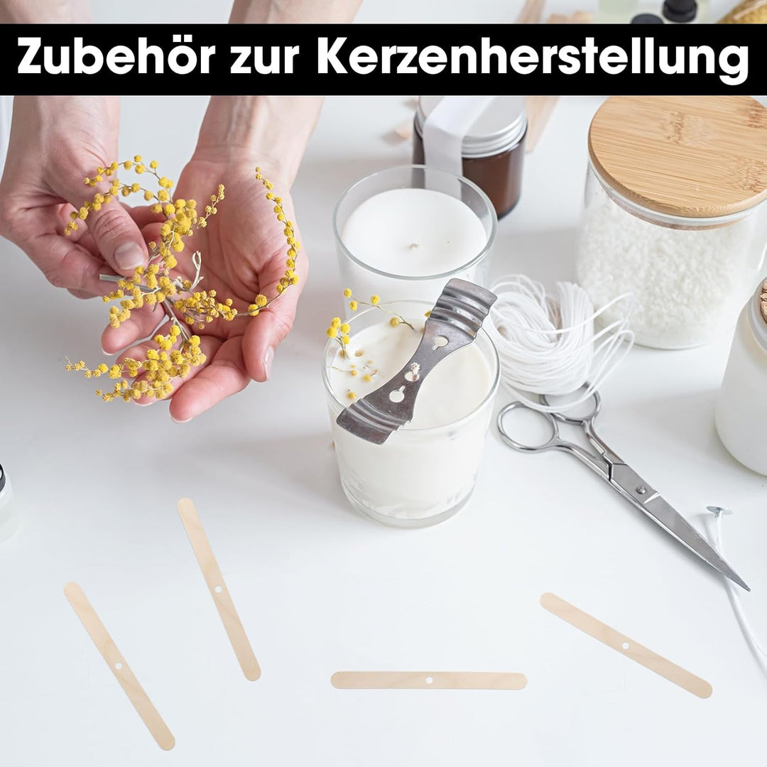 JRSHIRLEYLTD Kerzen Selber Machen Set, 61m Kerzendocht, 1 Kerzenherstellung Schmelztopf, 3 Metall Do