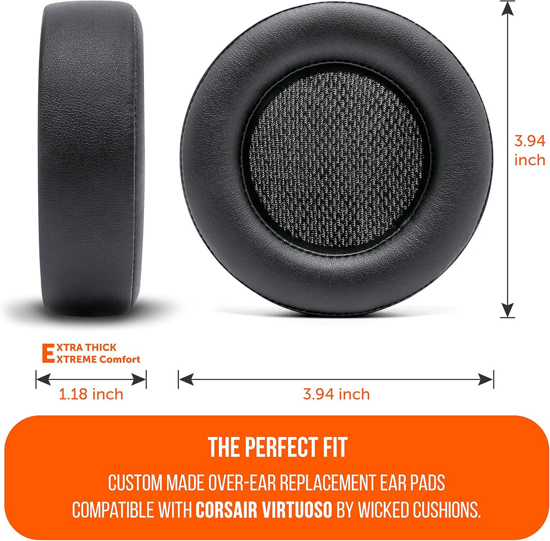 WC Verbesserte Ersatz-Ohrpolster für Corsair Virtuoso Gaming-Headset, hergestellt von Wicked Cushion