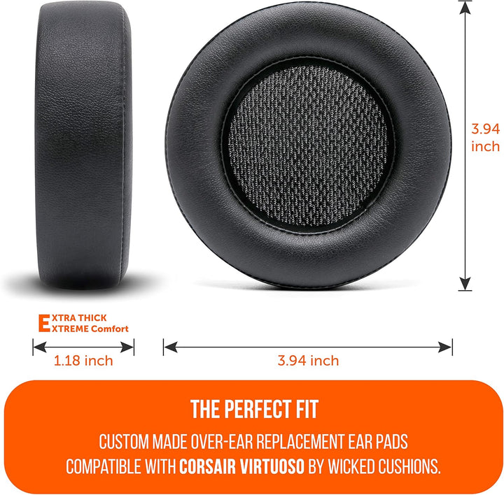 WC Verbesserte Ersatz-Ohrpolster für Corsair Virtuoso Gaming-Headset, hergestellt von Wicked Cushion
