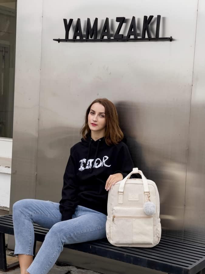 Makukke Rucksack Damen&Herren, Cord Daypack Anti-Theft Tasche Casual Schultasche Citytasche, für Sch