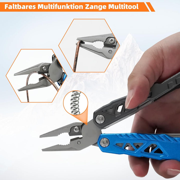 Multitool Rollgabelschlüssel,18 in 1 Geschenke für Männer,Premium Multitool Werkzeug [Titanstahl] Hä