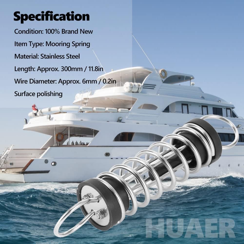 Festmacher, 6 X 300 Mm Festmacher Feder Aus Edelstahl Anker Dockleine Festmacher Feder Für Aufblasba